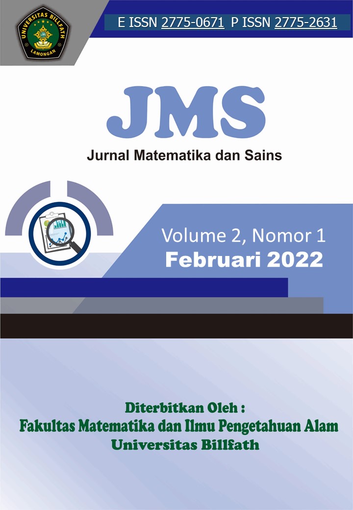 					View Vol. 2 No. 1 (2022): Jurnal Matematika & Sains Volume 2
				